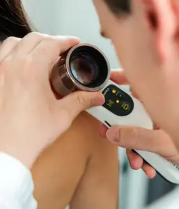 Überprüfung eines Muttermals