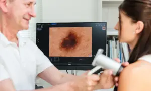 Überprüfung eines Muttermals